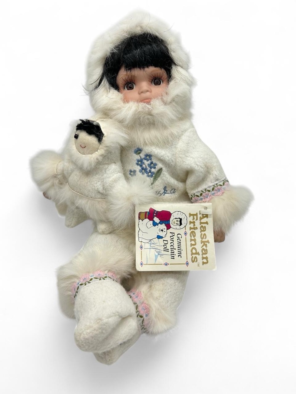 Alaskan Friends Porcelain Doll in White Fur Parka